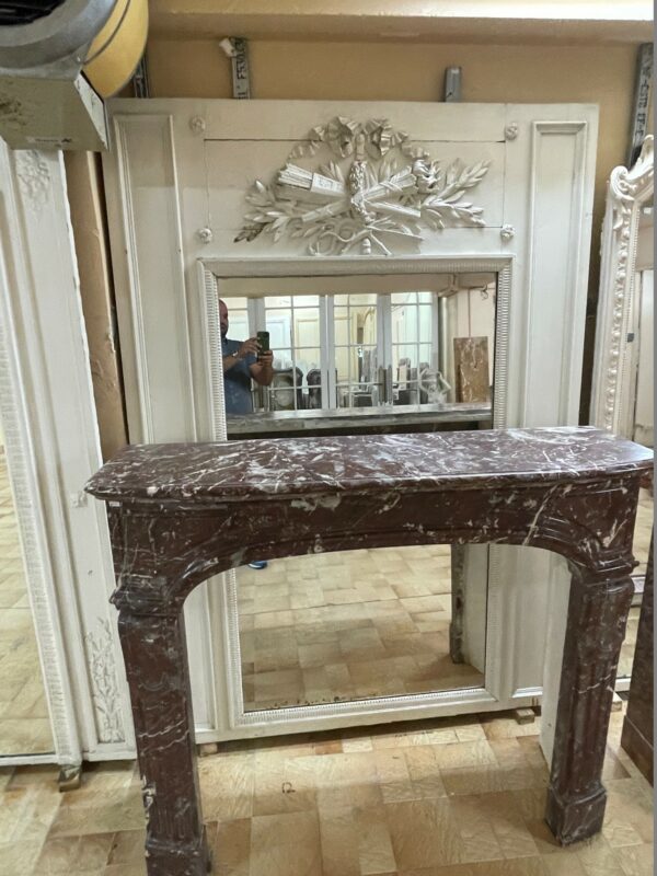 miroir peint de cheminée de style Louis XVI